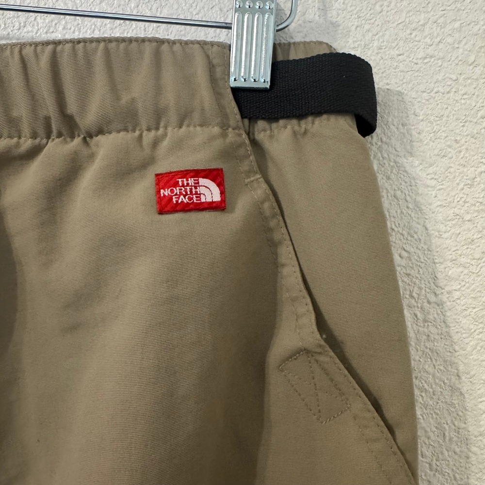 VTG The North Face Mens Khaki Nylon Cargo Shorts M Belted Hiking Gorpcore Y2K - Picture 4 of 7